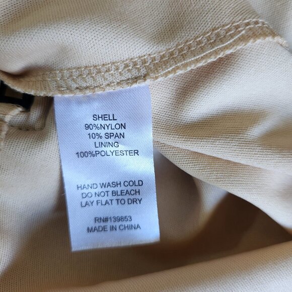 Bleuh ciel Dress Womens Size Medium Navy Lace Overlay Beige Shell VG Condition - Picture 8 of 8